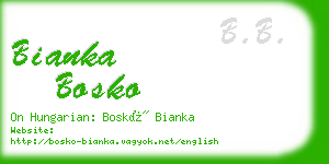 bianka bosko business card